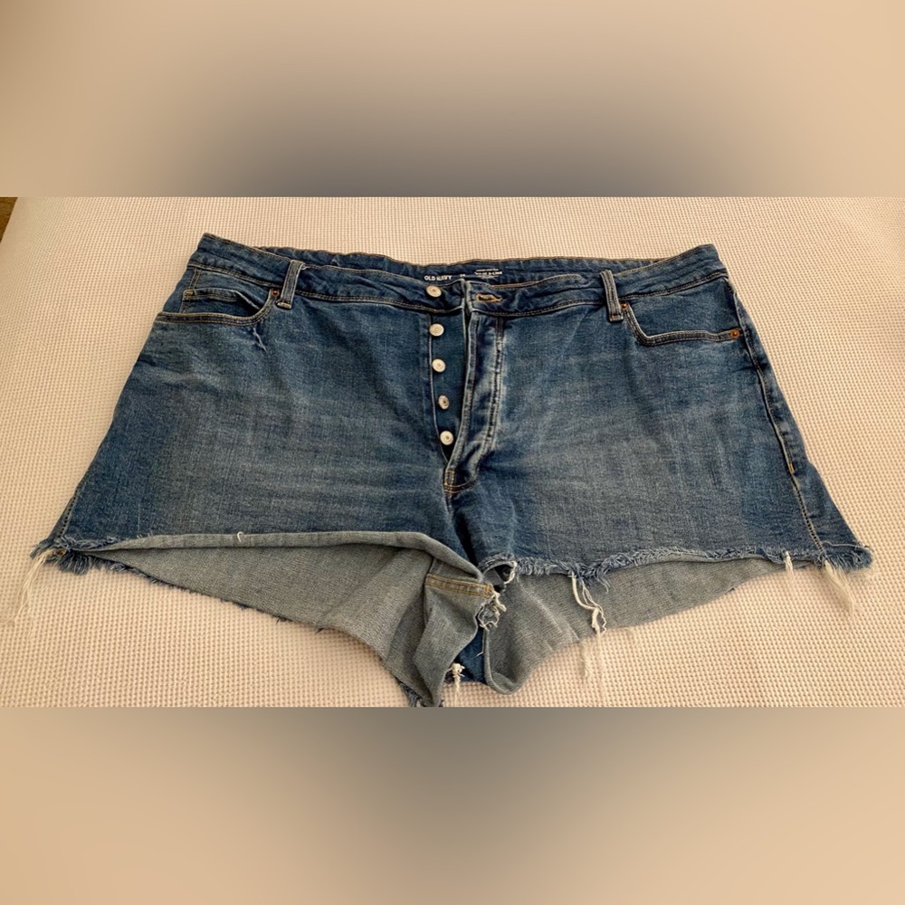 Old Navy Blue Jean Shorts Distressed Raw Hem